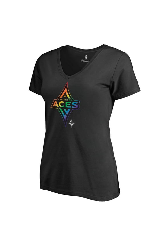 Women's Black Las Vegas Aces Team Pride V-Neck T-Shirt