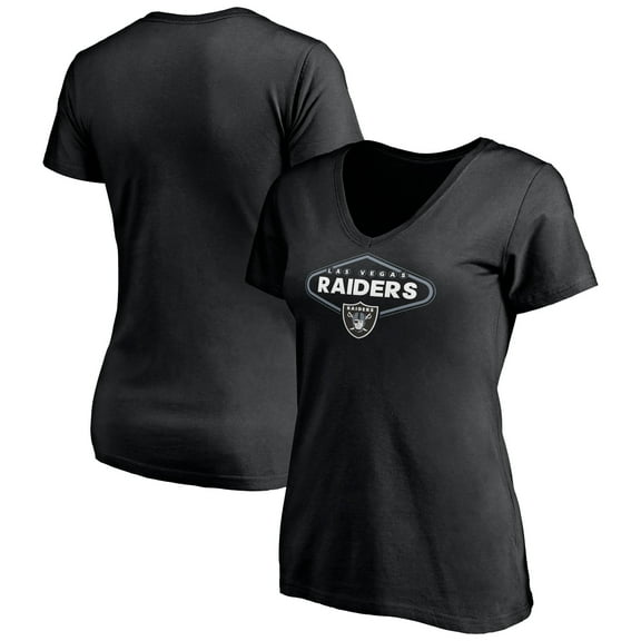 Women's Black Las Vegas Raiders Hometown Collection 1st Down V-Neck T-Shirt