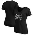 thumbnail image 1 of Women's Black Las Vegas Raiders Hometown Collection Raider Nation V-Neck T-Shirt, 1 of 3