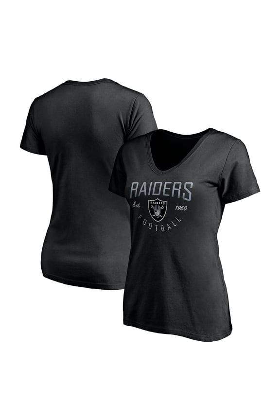 Women's Black Las Vegas Raiders Live For It V-Neck T-Shirt