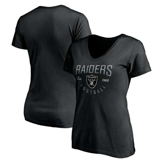 Women's Black Las Vegas Raiders Live For It V-Neck T-Shirt