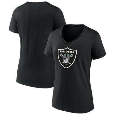 Women's Black Las Vegas Raiders Primary Team Logo V-Neck T-Shirt