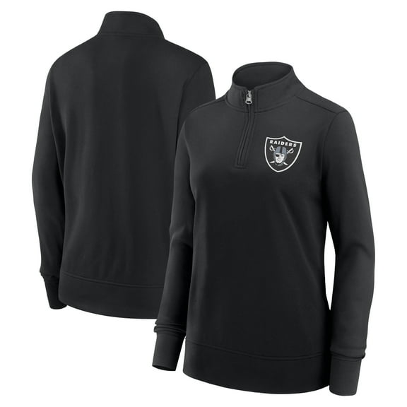 Women's Logo Athletic Black Las Vegas Raiders Velocity Quarter-Zip Jacket