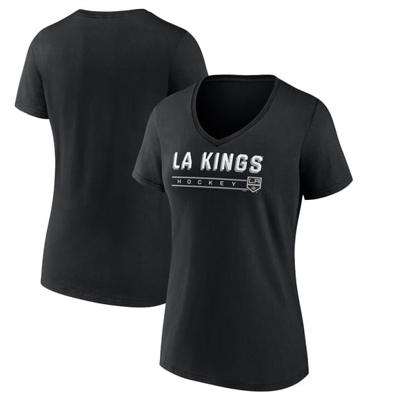 Women's Black Los Angeles Kings Primary Play V-Neck T-Shirt