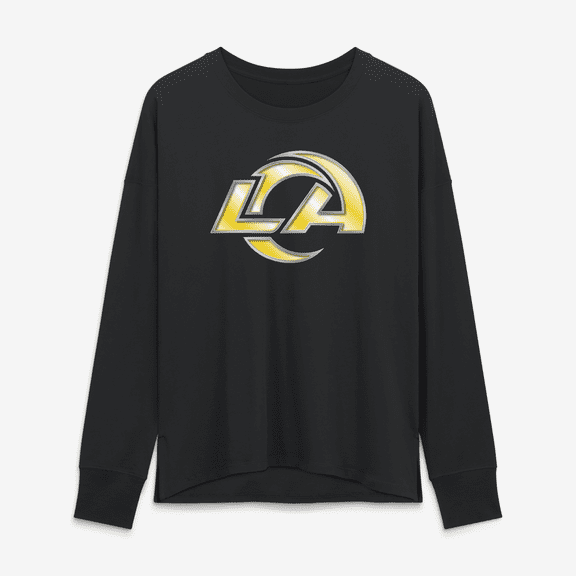 Women's Black Los Angeles Rams Forged Mascot Long Sleeve T-Shirt