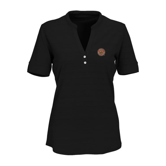 Women's Black Louisiana Ragin' Cajuns Strata Textured Henley Shirt