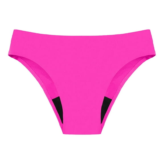 Women's Black Low Waisted Bikini Bottoms Retro Basic Full Coverage Swimsuit Mid Waist Bathing Suit Bottom