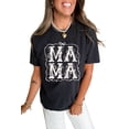 thumbnail image 1 of Women's Black MAMA Artistic Graphic Tee - Casual Short Sleeve T-Shirt | [ZhiHiMeRi] | (US 20-22)2XL, 1 of 9