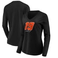 thumbnail image 1 of Women's Black Martin Truex Jr Number Signature Long Sleeve V-Neck T-Shirt, 1 of 4