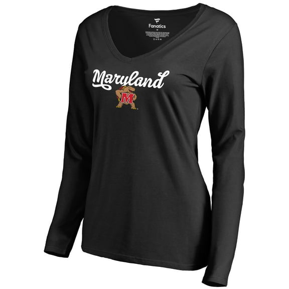 Women's Black Maryland Terrapins Freehand Long Sleeve T-Shirt
