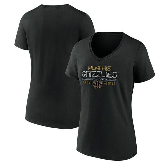 Women's  Black Memphis Grizzlies Core Hometown Launch V-Neck T-Shirt