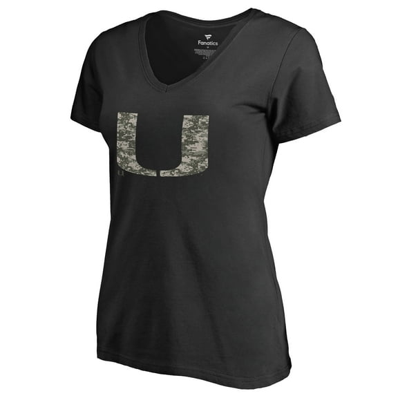 Women's Black Miami Hurricanes Cloak V-Neck T-Shirt