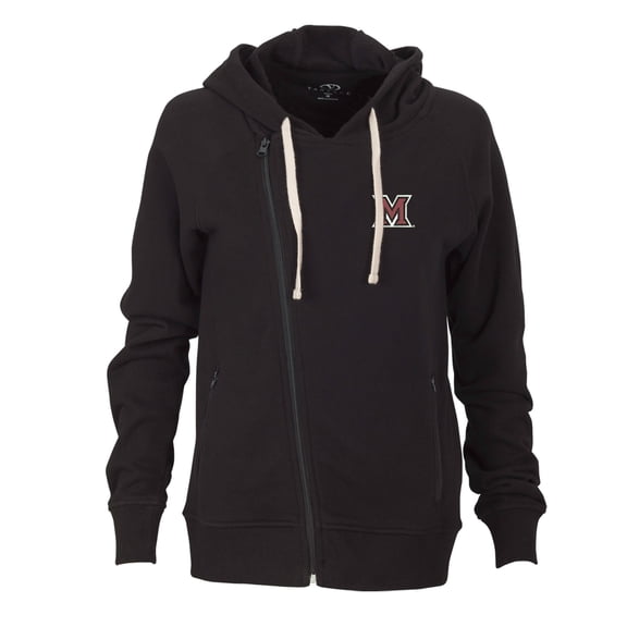 Women's Black Miami University RedHawks Fleece Moto Jacket