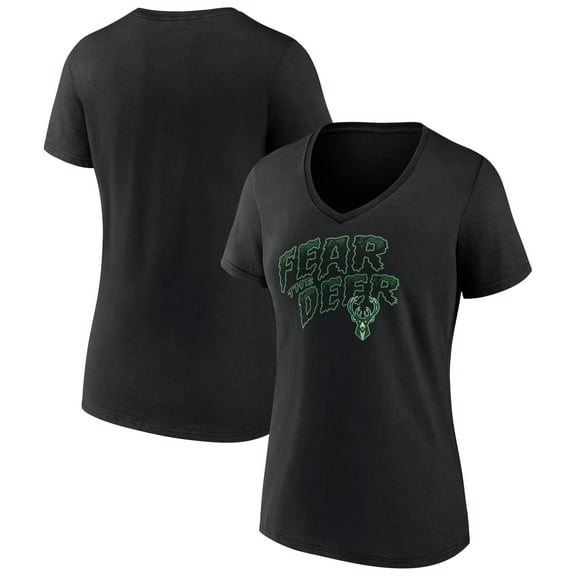 Women's Black Milwaukee Bucks Team Pride V-Neck T-Shirt