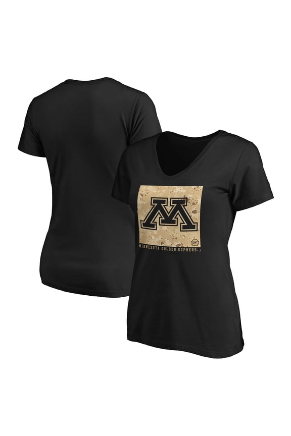 Women's Black Minnesota Golden Gophers OHT Eagle V-Neck T-Shirt