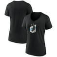 thumbnail image 1 of Women's Black Minnesota United FC Official Logo V-Neck T-Shirt, 1 of 3