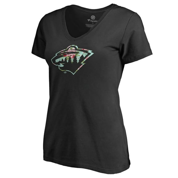 Women's Black Minnesota Wild Lovely V-Neck T-Shirt