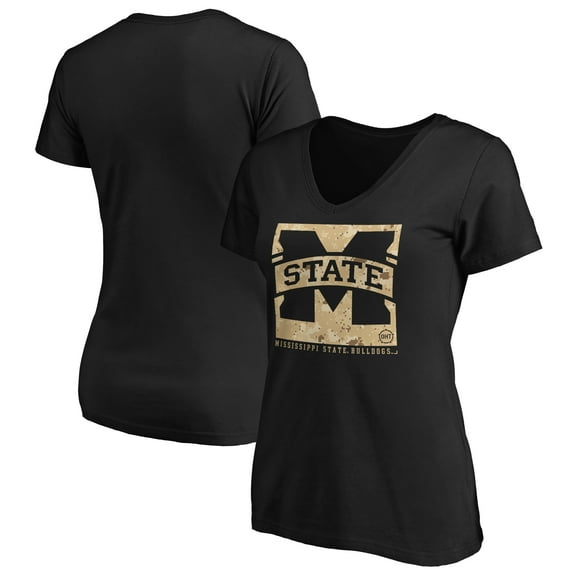Women's Black Mississippi State Bulldogs OHT Eagle V-Neck T-Shirt