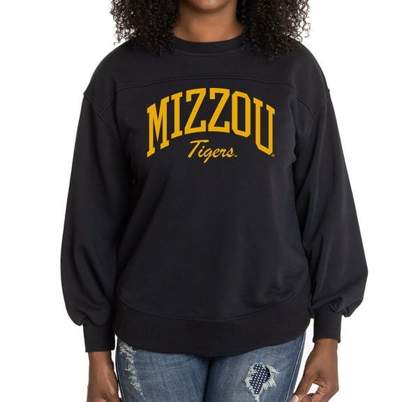 Women's  Black Missouri Tigers Yvette Pullover Sweatshirt