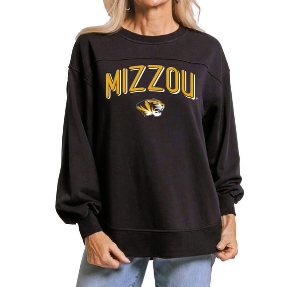 Women's  Black Missouri Tigers Yvette Pullover Sweatshirt