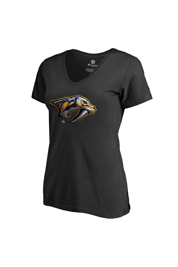 Women's Black Nashville Predators Midnight Mascot V-Neck T-Shirt