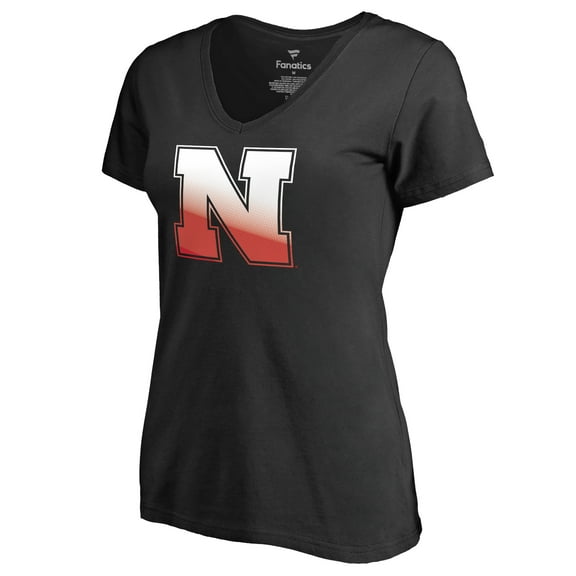 Women's Black Nebraska Huskers Gradient Logo T-Shirt