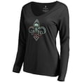 thumbnail image 1 of Women's Black New Orleans Pelicans Lovely V-Neck Long Sleeve T-Shirt, 1 of 3