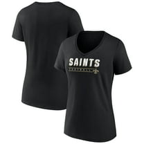 Women's Black New Orleans Saints Primary Play V-Neck T-Shirt