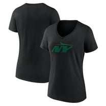 Women's Black New York Jets Secondary Logo V-Neck T-Shirt