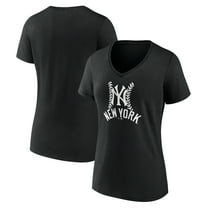 Women's Black New York Yankees Fastball V-Neck T-Shirt