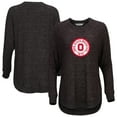 thumbnail image 1 of Women's  Black Ohio State Buckeyes Oversized Cuddle Raglan Tri-Blend Pullover Sweatshirt, 1 of 3