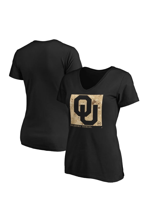 Women's Black Oklahoma Sooners OHT Eagle V-Neck T-Shirt