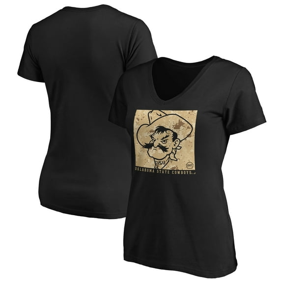 Women's Black Oklahoma State Cowboys OHT Eagle V-Neck T-Shirt