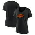 thumbnail image 1 of Women's Black Oklahoma State Cowboys Team Logo V-Neck T-Shirt, 1 of 3