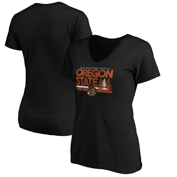 Women's Black Oregon State Beavers Hometown Collection Wilderness V-Neck T-Shirt