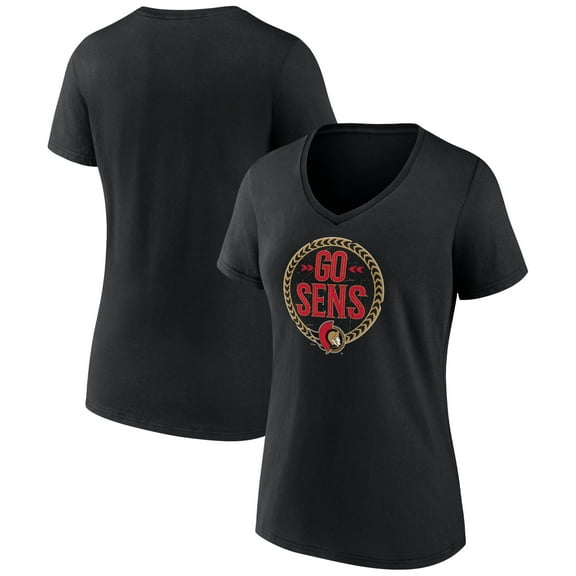 Women's Black Ottawa Senators Active Edge V-Neck T-Shirt