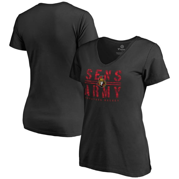 Women's Black Ottawa Senators Hometown Collection Sens Army V-Neck T-Shirt