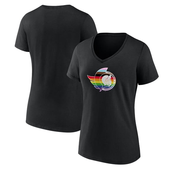 Women's Black Ottawa Senators NHL Pride V-Neck T-Shirt
