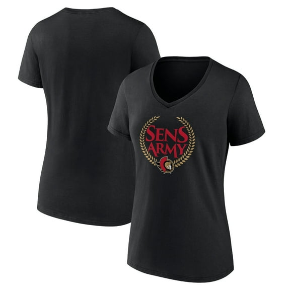 Women's Black Ottawa Senators Shout Out V-Neck T-Shirt
