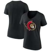 Women's Black Ottawa Senators Team Logo V-Neck T-Shirt