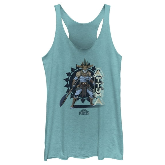 Women's Black Panther: Wakanda Forever Attuma Portrait Racerback Tank Top Tahiti Blue 2X Large