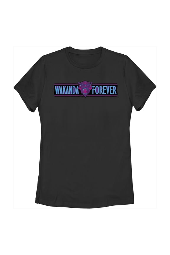 Women's Black Panther: Wakanda Forever Logo Banner Graphic Tee Black Medium