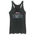 thumbnail image 1 of Women's Black Panther: Wakanda Forever Metallic Movie Logo Racerback Tank Top Black Heather Medium, 1 of 4