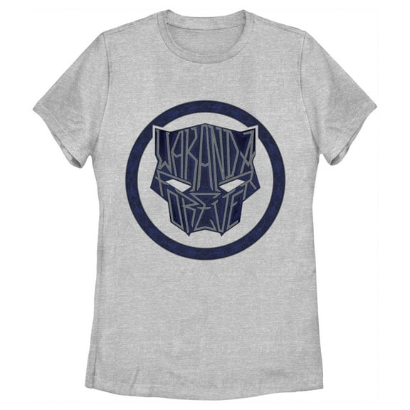 Women's Black Panther: Wakanda Forever Panther Logo  Graphic Tee Athletic Heather Small
