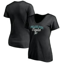 Women's Black Philadelphia Eagles Depth Chart V-Neck T-Shirt