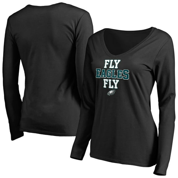 Women's Black Philadelphia Eagles Hometown Collection Fly Eagles Fly Long Sleeve T-Shirt