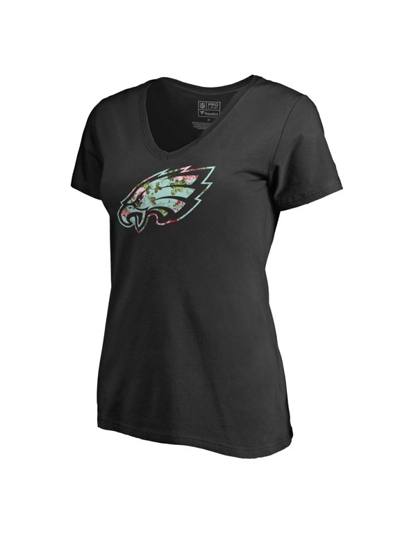 Women's Black Philadelphia Eagles Lovely V-Neck T-Shirt