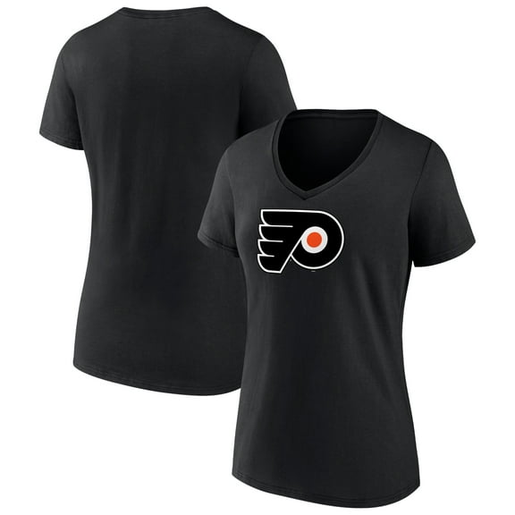 Women's Black Philadelphia Flyers Alternate Logo V-Neck T-Shirt