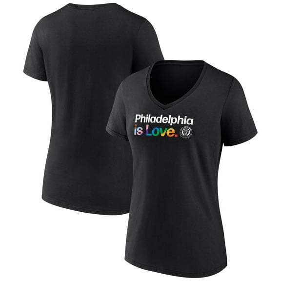 Women's Black Philadelphia Union Team City Pride Logo - V-Neck T-Shirt