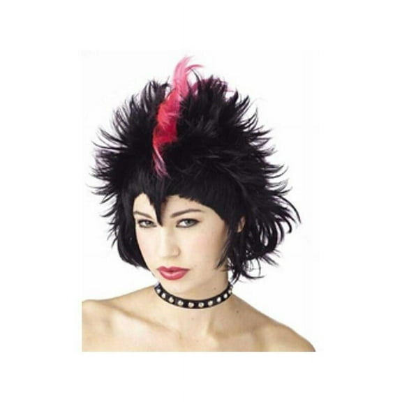Women's Black & Pink Mohawk Wig